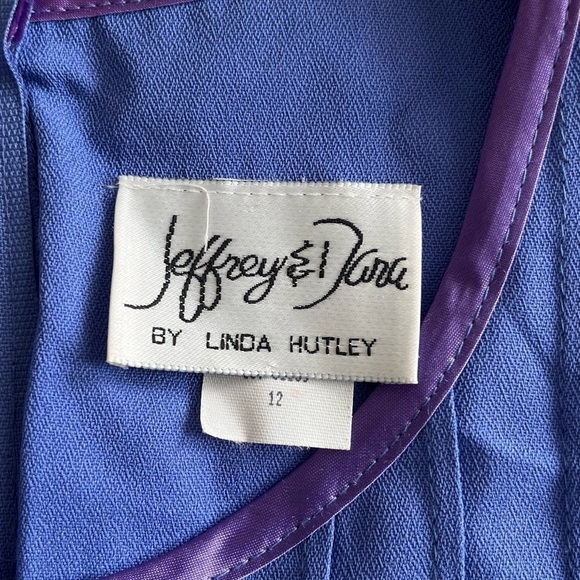 Vintage 90s purple front pleated midi dress size12 - Picture 12 of 12